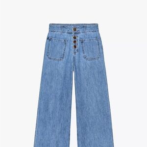 Zara wide leg ankle jeans